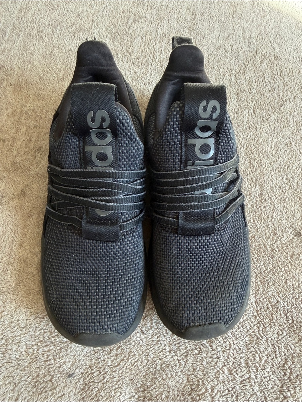 adidas Black Knit Slip-On Athletic kids Shoes